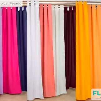 JUEGO DE CORTINAS LARGAS EN TELA TROPICAL PREMIUM (INCLUYE 2 PAÑOS DE PESADO 200x135cm APROX. CADA PAÑO)