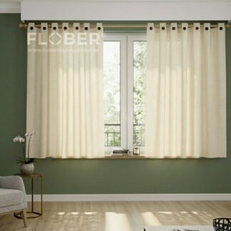 Cortas 1,50m.: Juego De Cortinas Cortas con Botones Estilo Rústico 7