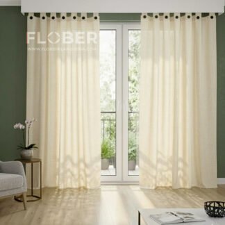 Largas 2,10m.: Juego De Cortinas Largas con Botones Estilo Rústico 8