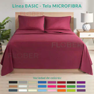 Para 1 y 1 ½ Plaza: Juego De Sábanas "Basic" Microfibra 70grs.