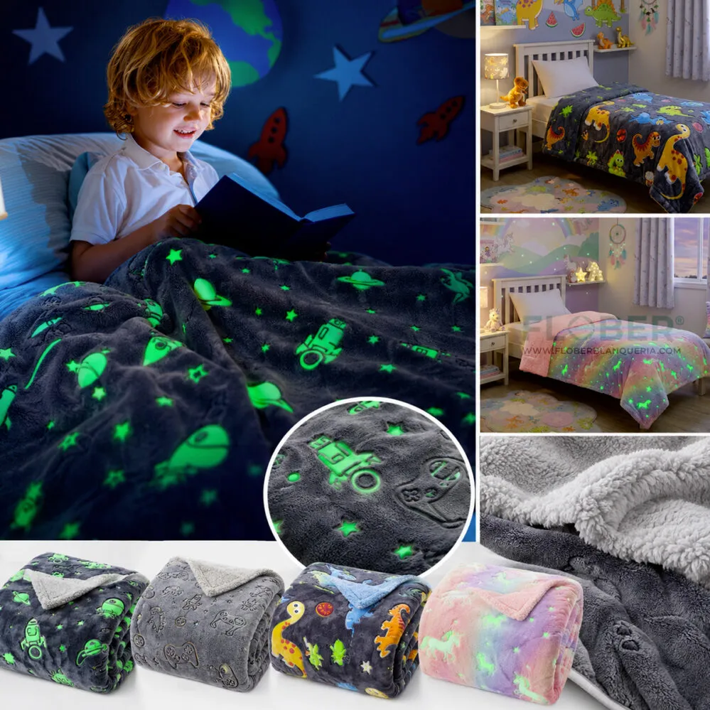 Para 1, 1 ½ y Twin Size: Frazada Luminosa Magic Con Corderito, Original que brilla en la oscuridad! 2