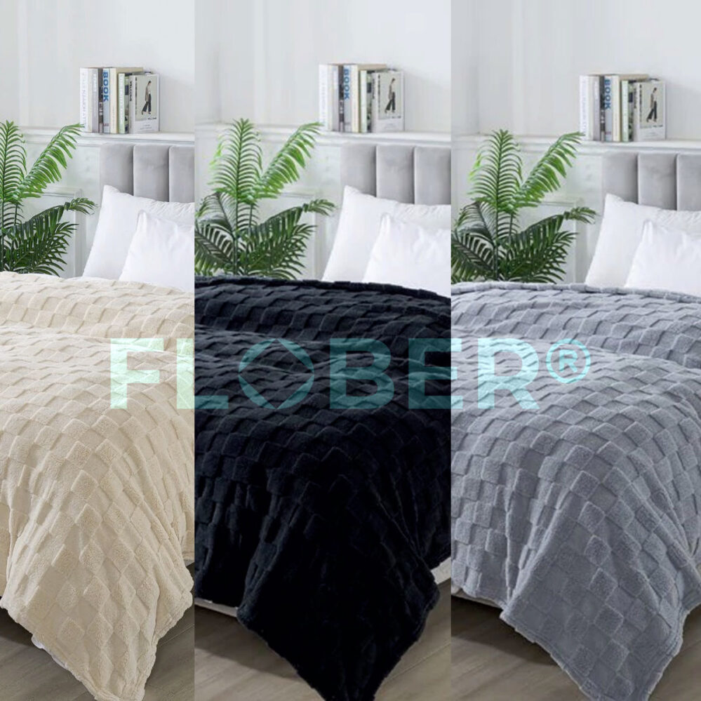 Para King y Extra Queen Size: Manta Colcha Sherpa Importada Con Relieve Para King y Extra Queen Size: Manta Colcha Sherpa Importada Con Relieve 2