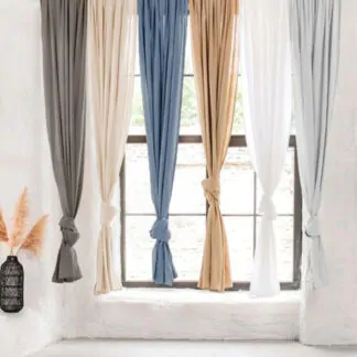 Largas 2,10m.: Juego De Cortinas Largas Tusor Algodón Premium Con Presillas Ocultas