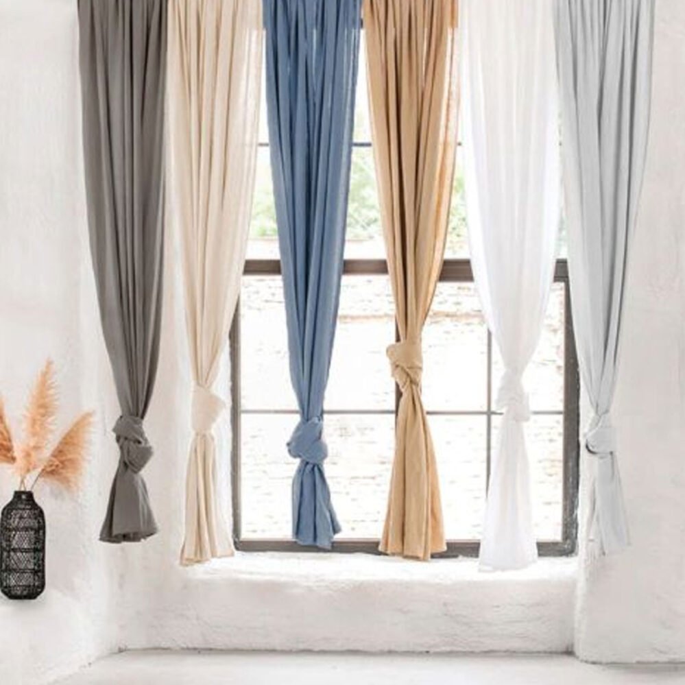 Largas 2,10m.: Juego De Cortinas Largas Tusor Algodón Premium Con Presillas Ocultas 4