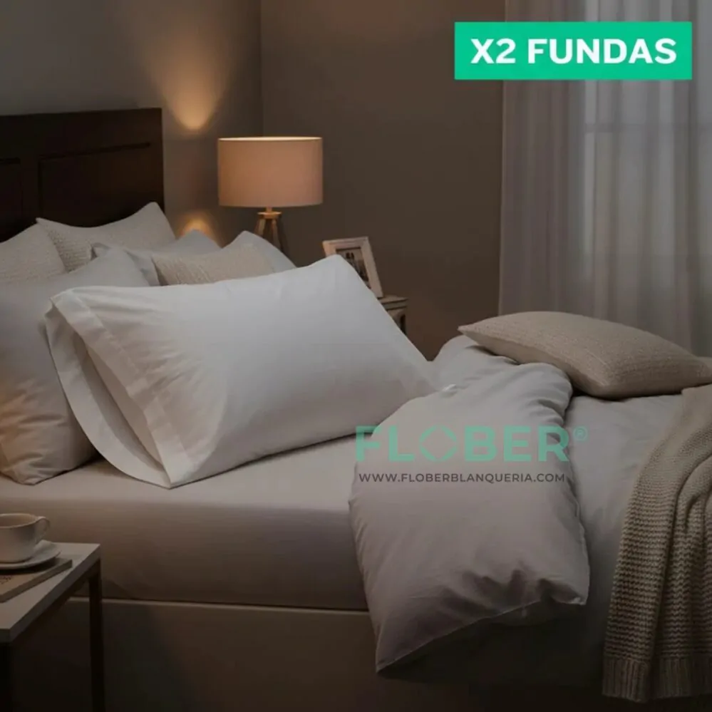 Medidas 70x55cm c/u: Set De 2 (Dos) Fundas De Almohadas Algodón Percal Medidas 70x55cm c/u: Set De 2 (Dos) Fundas De Almohadas Algodón Percal 2