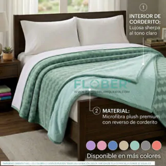 Para 1, 1 ½ Plaza y Twin Size: Frazada Con Cordero Lisas Relieve Corazón