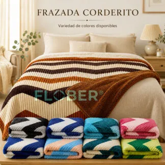 Para 2 Plazas y Full Size: Frazada Con Cordero ZigZag Relieve Acanalado