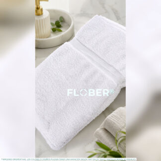 Medidas 85x45cm: Toalla Blanca FLOBER Puro Algodón con Guarda 9