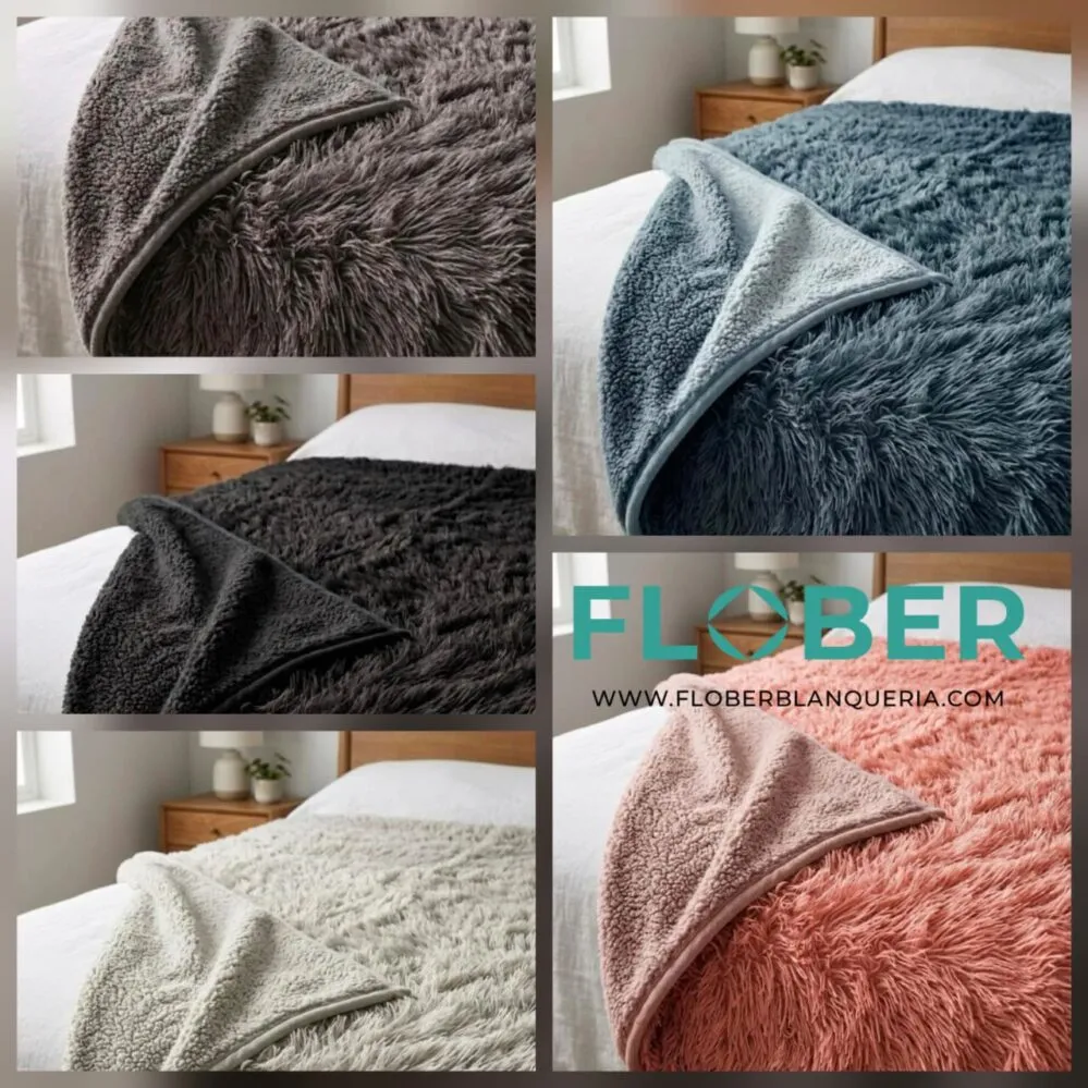Para Queen Size: Frazada Nordica Pelo Largo con Cordero Premium, Medidas Reales! 2